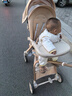 semmook遛娃神器嬰兒推車(chē)0-6歲用折疊可坐可躺帶減震雙向高景觀(guān)溜娃車(chē) 香檳金皮蓬【雙餐盤(pán)】 曬單實(shí)拍圖