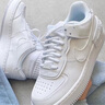 耐克空軍一號女子輕便平底運動(dòng)鞋NIKE AIR FORCE 1 SHADOW CI0919 100白色/白色/白色 37.5 曬單實(shí)拍圖