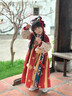 安妮優(yōu)兒（Anneyol）漢服女童秋冬季2025新款古裝連衣裙加絨兒童國風(fēng)唐裝女孩古風(fēng)裙子 紅色加絨裙子 110 曬單實(shí)拍圖