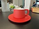 十六開(kāi)理想咖啡杯16開(kāi)景德鎮陶瓷杯高級感水杯拿鐵杯碟套高顏值生日禮物 碳火紅 白釉 300ml 曬單實(shí)拍圖