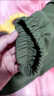 雙魚(yú)兔（SHUAGNYUTU）男童褲子春秋款休閑工裝褲兒童長(cháng)褲中大童男孩秋冬加絨休閑寬松褲 大兜兜軍綠色 單褲 110 建議身高100厘米左右 曬單實(shí)拍圖