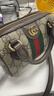 GUCCI女包波士頓包Ophidia系列迷你手袋單肩斜挎手提包酷奇女包 16.5cm烏木色78149096IWG8745 曬單實(shí)拍圖