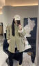 佐敘韓系慵懶風(fēng)羊羔毛工裝外套女2025秋冬新款寬松加絨加厚派克服大衣 綠色 L （105-125斤） 曬單實(shí)拍圖