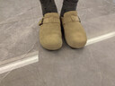 駱駝（CAMEL）松包2代全包勃肯鞋舒適深口鞋 L25W700108 杏色(全包絨里) 37 曬單實(shí)拍圖