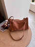CinvaiKrose包包女包復古小拎包女式2025新款輕奢通勤高級感時(shí)尚托特包 棕色 曬單實(shí)拍圖
