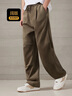 卡賓【肌理感長(cháng)褲】卡賓闊腿直筒工裝褲男2025秋抗皺休閑褲傘兵堆堆褲 咖啡色65 XL /180/52 曬單實(shí)拍圖