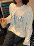 MARDI韓版時(shí)尚圓領(lǐng)小雛菊印花長(cháng)袖T恤2025秋季新款寬松休閑女上衣 白色 W027 均碼 建議80-140斤 曬單實(shí)拍圖