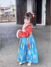 貝優(yōu)可古月家.花想容 漢服女童冬款兒童高端仙氣古風(fēng)加絨連衣裙表演襦裙 紅色 130 曬單實(shí)拍圖