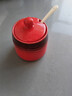 陶瓷家用調味罐鹽罐廚房調料盒套裝調味瓶罐辣椒調料罐調味盒油罐 調味罐（紅色）+勺 曬單實(shí)拍圖