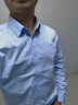 紅豆長(cháng)袖襯衫男白襯衫彈力26春季免燙正裝襯衫男80支長(cháng)絨棉襯衫男襯衣 B1藍色【舒彈長(cháng)絨棉】 41 曬單實(shí)拍圖