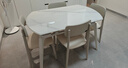 全友家居奶油風(fēng)可伸縮折疊圓形餐桌椅組合套裝客餐廳家用簡(jiǎn)約吃飯桌子 曬單實(shí)拍圖