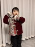 雀棲枝冬季拜年服男童加厚兒童過(guò)年服裝女童漢服女寶年服唐裝男寶喜慶服 錦歲男款 130 曬單實(shí)拍圖