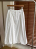 ELLE法式白色優(yōu)雅半身裙女2025夏季新款設計感高腰簡(jiǎn)約顯瘦花苞裙 白色 M 曬單實(shí)拍圖