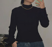 優(yōu)衣庫女裝羅紋高領(lǐng)T恤/長(cháng)袖小高領(lǐng)內搭25秋冬新款479588 09 黑色 M /160/84A 曬單實(shí)拍圖