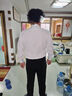 阿悠胖大碼免燙抗皺正裝短袖襯衫男寬松免燙純色商務(wù)休閑彈力大號白襯衣 曬單實(shí)拍圖