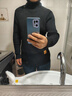 吉普（JEEP）毛衣男秋冬季高領(lǐng)針織衫男士保暖上衣男裝打底衫 黑色 3XL  曬單實(shí)拍圖