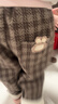 G.duck童裝女童褲子秋冬加絨兒童毛呢褲加厚保暖寶寶衛褲春秋女孩格子褲 兔子咖色【加絨】 120 建議110-120cm6-7歲 曬單實(shí)拍圖