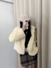 粟茝雷克斯獺兔毛皮草外套女2025新款雷克斯獺兔毛皮草外套女短款大衣 奶黃 M 均碼 曬單實(shí)拍圖