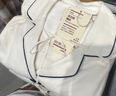 無(wú)印良品（MUJI）女式 無(wú)側縫法蘭絨 睡衣 家居服套裝 軟棉棉內衣 象牙色5A L 曬單實(shí)拍圖