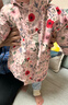 戴維貝拉（DAVE＆BELLA）寶寶連帽外套女童夾棉棉服連帽小童外衣幼兒棉衣兒童上衣冬季新款 粉底印花【現貨】 90 cm（建議身高80-90cm） 曬單實(shí)拍圖