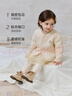 babylove嬰幼兒薄夾棉外套秋冬季純棉保暖上衣女寶寶時(shí)尚洋氣開(kāi)衫 白杏米 90 曬單實(shí)拍圖