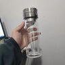 希諾（HEENOOR）玻璃茶杯茶水分離泡茶杯官方旗船店男士水杯雙層防燙杯子 中閃銀灰【雙層簡(jiǎn)易款】270ml 曬單實(shí)拍圖