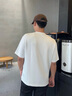 a.b.x定織定染雙面絲光40支雙紗純棉短袖T恤男休閑百搭男士白色打底衫 白色 L 曬單實(shí)拍圖