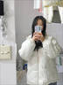妙戀多【促銷(xiāo)6折】羽絨棉服女韓版寬松羊羔毛加絨棉衣顯瘦外套男女同款 白色 均碼 【建議125-145斤】 曬單實(shí)拍圖