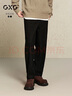 GXG男裝休閑褲西褲男士保暖長(cháng)褲24年冬新品 黑色 175/L 曬單實(shí)拍圖