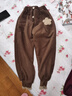G.duck女童加絨褲子一體絨冬裝女寶寶加厚保暖燈芯絨休閑褲小童加絨棉褲 咖色 一體絨 120 曬單實(shí)拍圖