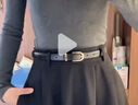 熱風(fēng)（Hotwind）腰帶春秋新款女士簡(jiǎn)約半橢圓針扣皮帶百搭休閑棕色腰帶 01黑色 105cm 曬單實(shí)拍圖