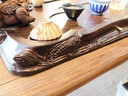 塔馳密司（touchmiss）黑檀木茶盤(pán)家用客廳整塊實(shí)木立體雕刻茶臺茶托盤(pán)功夫茶具泡茶盤(pán) 步步蓮花（80*40*6cm）[黑檀木]【排水款】 曬單實(shí)拍圖