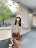 FSHE高領(lǐng)毛衣女秋冬女裝2025新款韓版撞色條紋保暖百搭打底針織衫女 卡其色 S 建議75-95斤 曬單實(shí)拍圖