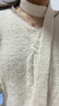 森馬（Semir）毛衣女冬圍巾蕾絲V領(lǐng)絞花寬松2025優(yōu)雅小性感套頭衫109725107011 曬單實(shí)拍圖