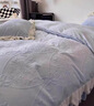 紅豆家紡冬季牛奶絨床上四件套加厚保暖雙面絨床單被套珊瑚絨被罩床上用品 安娜蘇-藍【加厚保暖 適合裸睡】 1.8m 床單款 四件套【被套2*2.3m】 曬單實(shí)拍圖