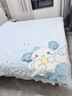卡通牛奶絨四件套冬季床單被套可愛(ài)貼布繡兒童被罩珊瑚絨加厚保暖 大耳狗藍【A類(lèi)蓄熱恒溫保暖】 1.8m 床單款 四件套：被套200x230 曬單實(shí)拍圖