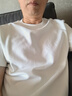 拇指白小T熱力加絨短袖T恤25秋冬新款保暖舒適短袖圓領(lǐng)純色體恤衫 皓白 2XL 曬單實(shí)拍圖