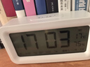 得力（deli）充電款電子智能鬧鐘背光大鬧鈴家用學(xué)生多功能溫濕度計大屏床頭鐘 開(kāi)學(xué)升學(xué)季必備 白 LE103A 曬單實(shí)拍圖