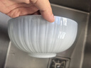 華青格家用大號湯碗釉下彩浮雕萊茵漸變8英寸純白陶瓷碗 曬單實(shí)拍圖