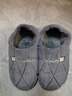 韻優(yōu)利（yunyouli）男士棉拖鞋男秋冬季包跟室內家用厚底保暖家居毛毛棉鞋冬天 小熊灰色 42-43 (適合41-42腳) 曬單實(shí)拍圖