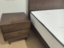 品族榫卯實(shí)木床胡桃色主臥硬靠雙人床厚板帶夜燈KB901 1.8米床+墊+柜2 曬單實(shí)拍圖