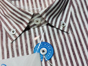 魯泰【魯泰紡織120支免燙襯衫】輕商務(wù)男士長(cháng)袖襯衣全棉條紋休閑襯衫 咖白條紋 44 （180/108B） 曬單實(shí)拍圖