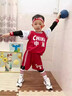美衣家秋冬兒童籃球服套裝四件套男童女童表演訓練小學(xué)生幼兒園球衣定制 JC46-紅色假兩件+緊身衣 S【125-135cm，50-60斤】 曬單實(shí)拍圖