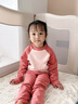 紅豆兒童保暖內衣男女童秋衣秋褲寶寶加厚中領(lǐng)德容套裝 西瓜紅 130 曬單實(shí)拍圖