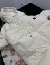 Champion冠軍中長(cháng)款連帽羽絨服男2024冬季新款保暖情侶外套潮牌 米白色 M 曬單實(shí)拍圖