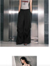 UR2026春季新款女裝時(shí)尚休閑運動(dòng)風(fēng)松緊腰闊腿褲UYY650059 黑色 (偏長(cháng)) M 曬單實(shí)拍圖