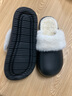 樸西室外防水棉拖鞋冬季保暖可拆卸情侶棉拖舒絨棉可拆卸室內棉拖女 黑色 40-41 曬單實(shí)拍圖