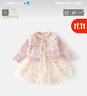 班喜迪女童連衣裙秋裝2025新款寶寶公主裙周歲禮服兒童開衫網(wǎng)紗裙子春秋 粉色 100 曬單實(shí)拍圖