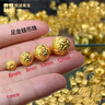 悅述金錢(qián)珠黃金轉運珠足金999銅錢(qián)珠手鏈串珠DIY手串隔珠金珠貔貅配珠 6mm金錢(qián)轉運珠0.11g，支持多退少補 曬單實(shí)拍圖