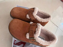 天美意絨絨拿鐵厚底加絨勃肯鞋保暖雪地靴女棉鞋復古時(shí)尚女鞋新款 低幫--棕色 35 曬單實(shí)拍圖